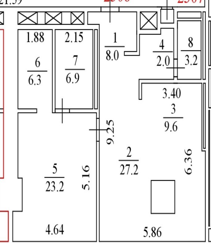 Апартаменты 87 м² — ОКО, 2 башня, 20 этаж